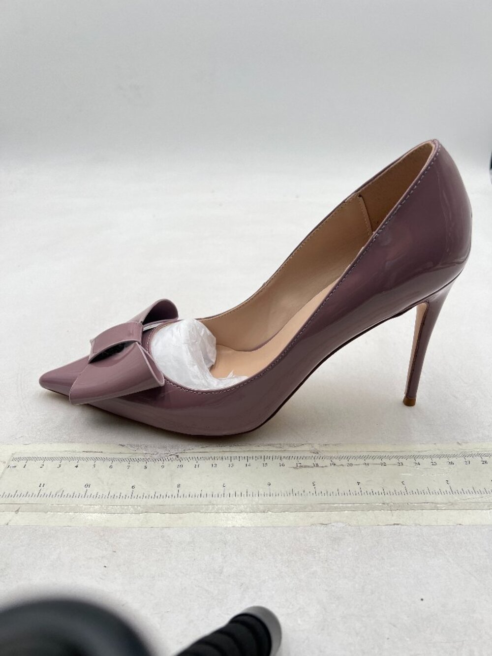 YDN Light Purple High Heel Pumps Pointed Toe Slip on Dress Shoes with Bow